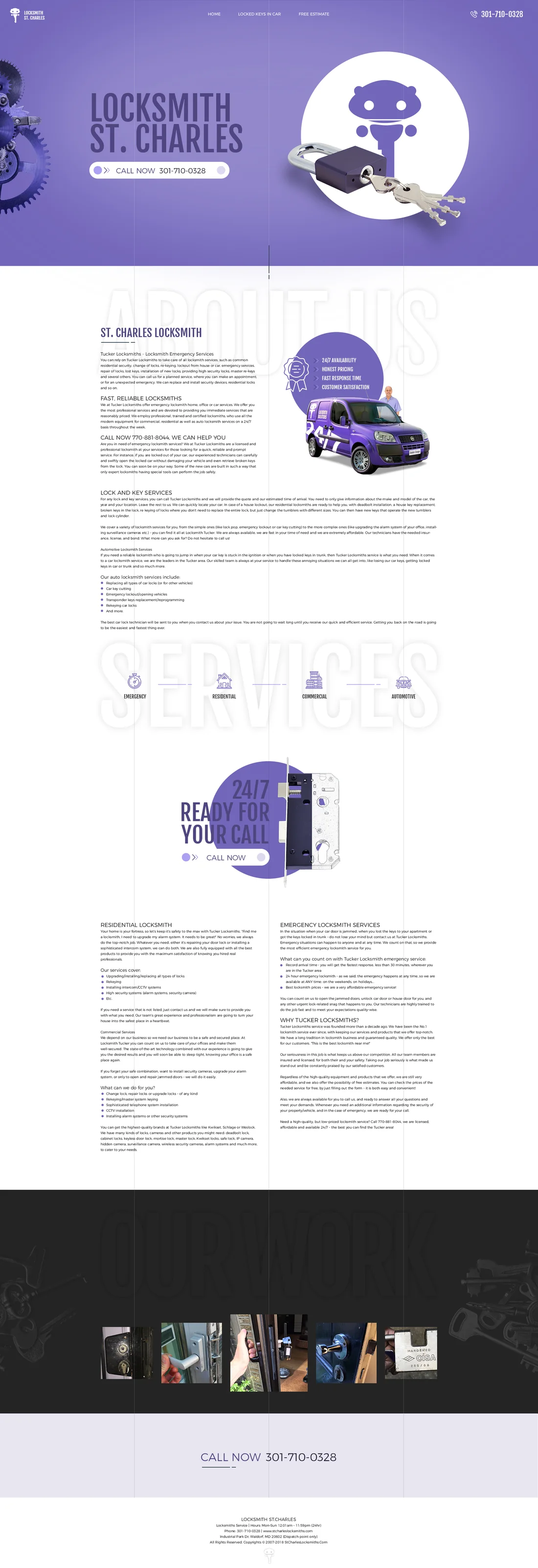 Full-page St. Charles Locksmith website design