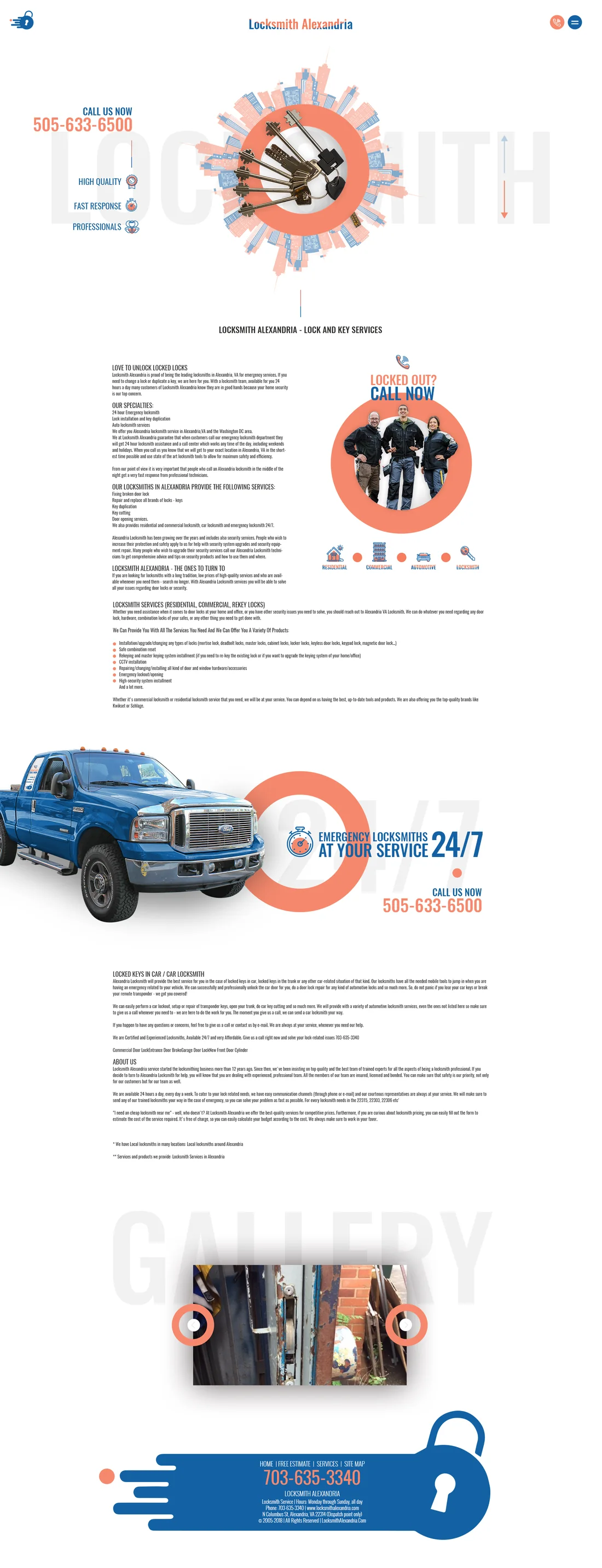 Full-page garage door service website design