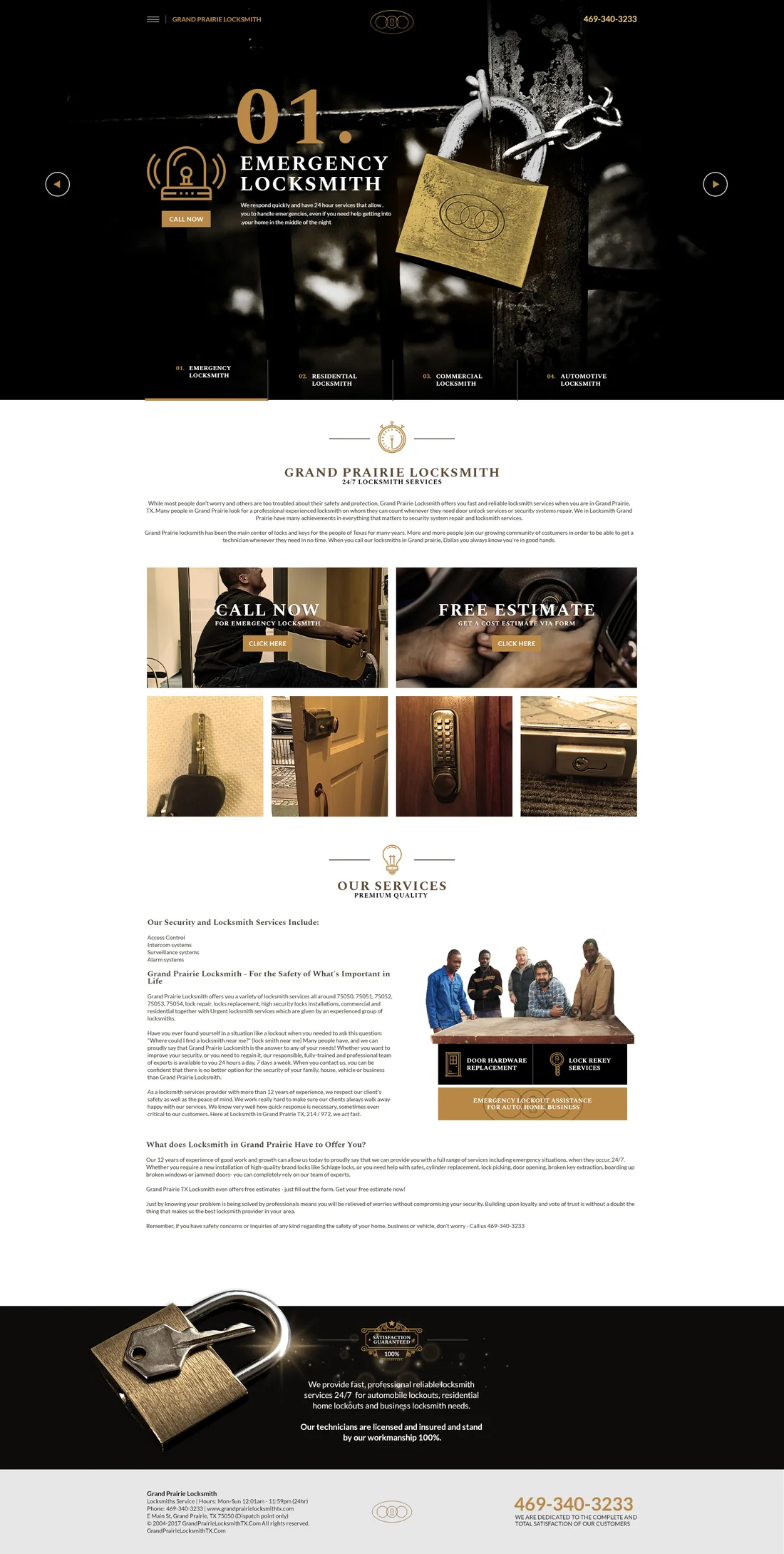 Full-page 01 Locksmith website design