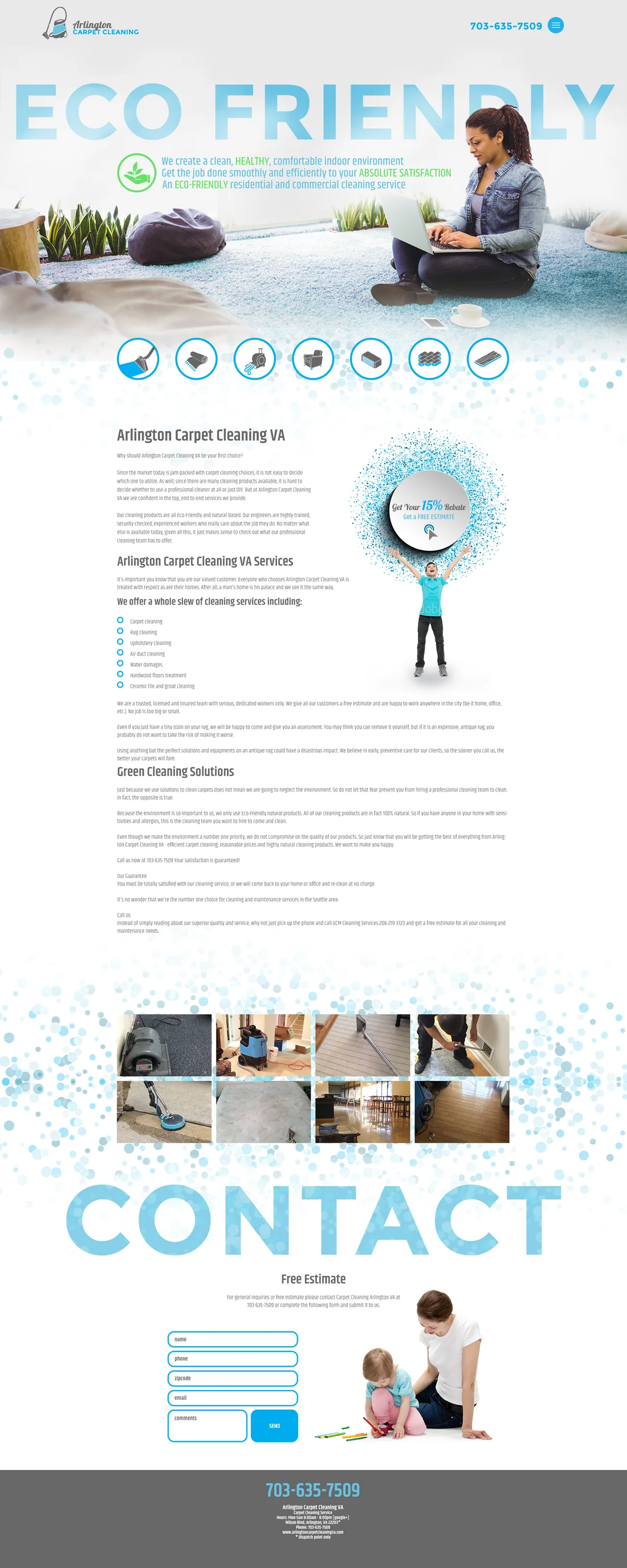 Full-page eco-friendly cleaning website design