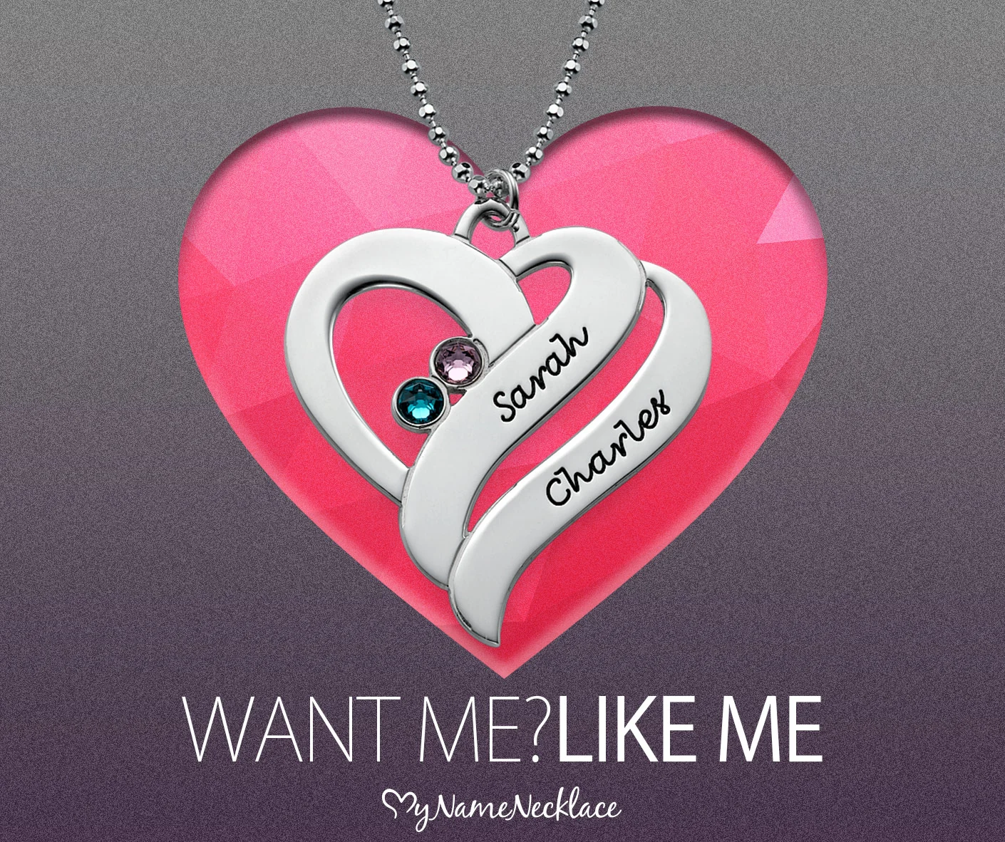Personalized heart necklace social campaign